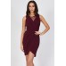 Tfnc Adele Plum Sheer Wrap Dress