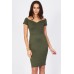 Tfnc Jane Khaki Off Shoulder Midi Dress