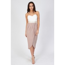 Tfnc Hannah Taupe Bandeau Midi Dress