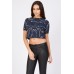 Lace & Beads Beatle Navy Top