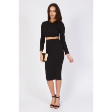 Tfnc Rika Black Midi Skirt