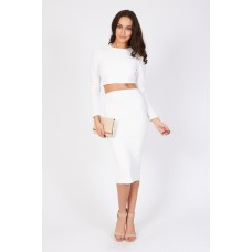 Tfnc Rika White Midi Skirt