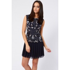 Lace & Beads Lotoya Navy Embellished Dress