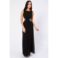Lace & Beads Mercedes Black Maxi Dress