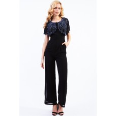 Lace & Beads Jodie Black Jumpsuit