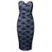 Tfnc Halo Blue Lace Midi Dress