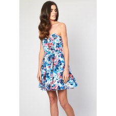 Tfnc Geri Blue Floral Bandeau Dress