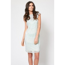 Lace & Beads Mint Teardrop Embellished Dress