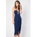 Tfnc Phoebe Navy Bandeau Midi Dress