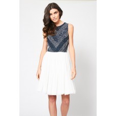 Lace & Beads Bollywood Navy Dress