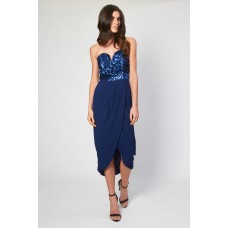 Tfnc Cara Navy Bandeau Midi Dress