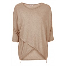 Walg Sky Oversized Cross Front Beige Top