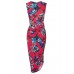 Walg Knot Tie Floral Coral Dress