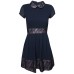 Walg Floral Contrast Navy Dress