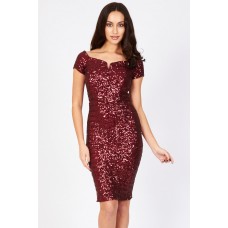 Tfnc Alex Ox Blood Sequin Midi Dress
