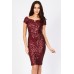 Tfnc Alex Ox Blood Sequin Midi Dress