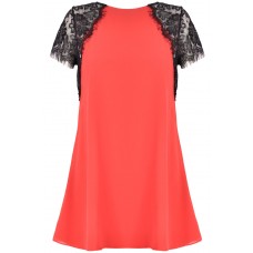 Tfnc Lava Red Lace Swing Dress