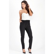 Tfnc Staley White Contrast Bandeau Jumpsuit