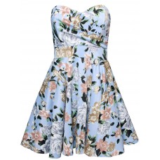 Tfnc Tibi Blue Floral Bandeau Dress
