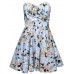 Tfnc Tibi Blue Floral Bandeau Dress