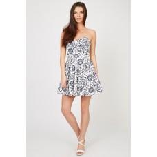 Tfnc Tibi White Floral Bandeau Dress