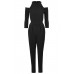 Walg Cut Out Black Jumpsuit