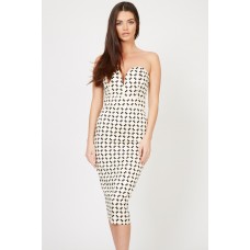 Tfnc Halo Bow Cream Midi Dress