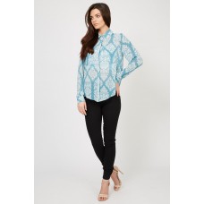 Tfnc Etty Baroque Print Blue Blouse