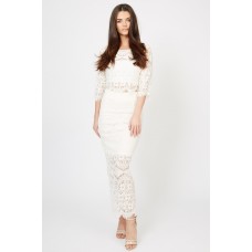 Tfnc Bari Cream Midi Skirt