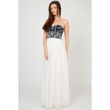 Lace & Beads Karina White Maxi Dress