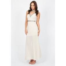 Lace & Beads Rubin Beige Maxi Dress