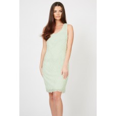 Lace & Beads Soft Mint Embellished Dress