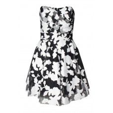 Tfnc Tibi Black Floral Bandeau Dress