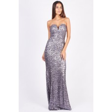 Tfnc Gaynor Gunmetal Sequin Maxi Dress