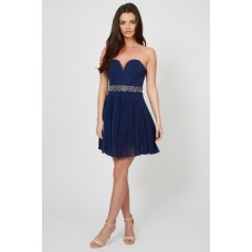 Tfnc Geri Navy Embellished Bandeau Dress