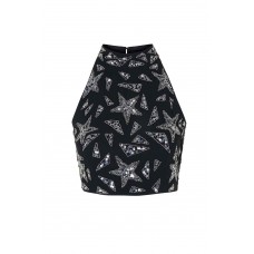 Lace & Beads Melanie Black Top
