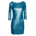 Tfnc Paris V Back Aqua Sequin Dress