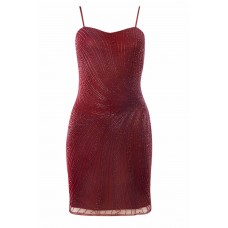 Lace & Beads Milly Wine Embellished Dress