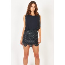 Lace & Beads Sharon Diamond Navy Embellished Dress
