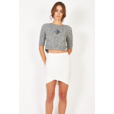 Lace & Beads Pauline Grey Top