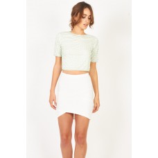 Lace & Beads Daisy Mint Top
