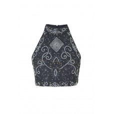 Lace & Beads Paula Navy Top