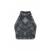 Lace & Beads Paula Navy Top