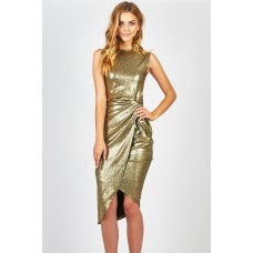 Walg Knot Tie Metallic Dress