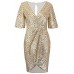 Tfnc Gin Square Gold Sequin Dress