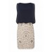 Lace & Beads Sharon Sparkle Navy Embellished Dress
