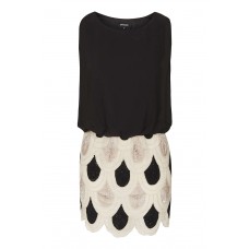Lace & Beads Sharon Angela Black & Cream Embellished Dress