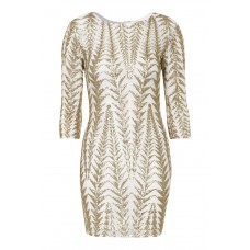 Tfnc Roma White Sequin Dress
