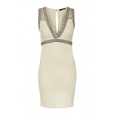 Tfnc Deborah Nude Embellished Dress