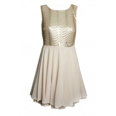 Tfnc Brenna Sequin Gold Dress